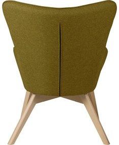 Zelené kreslo s podnožkou Niko – Ropez