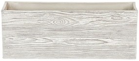Biely kvetináč imitácia dreva 42 x 13 x 15 cm PAOS Beliani