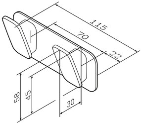 Háčik na uteráky AM.PM Inspire 2.0 AIB35622 dvojitý, čierny