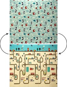 CH Detská obojstranná podložka Autíčka 180x200