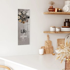 Nástenné hodiny Styler Glassclock Coffee Love, 20 × 60 cm