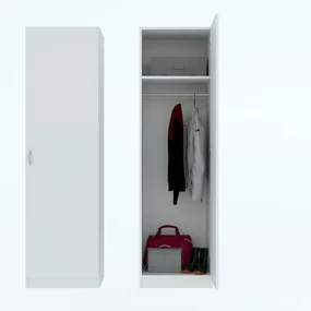 Úzka šatníková skriňa do predsiene 51 cm ROSHARON - biela