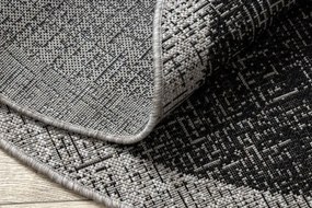 Koberec SIZAL FLOORLUX kruh 20401 Ramka čierny/strieborný