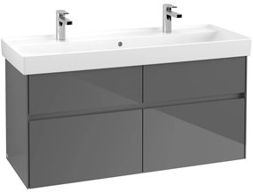 VILLEROY &amp; BOCH Collaro závesná skrinka pod umývadlo, 4 zásuvky, 1154 x 444 x 546 mm, Glossy Grey, C01200FP