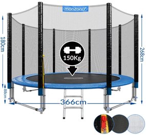 InternetovaZahrada Trampolína Ø366 cm s bezpečnostnou sieťou