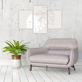 Obraz - Line art monstera N⁰2 (90x60 cm)