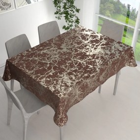 Biante Veľký zamatový obdĺžnikový obrus Isabela IBL-014 Zlatý mramor na červenohnedom 200x260 cm