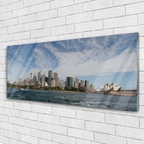 Obraz plexi Mesto more domy sydney 125x50 cm