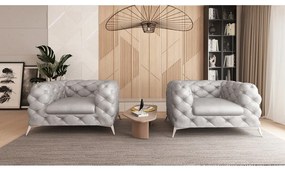 Svetlosivé zamatové kreslo Chelsea – Ropez