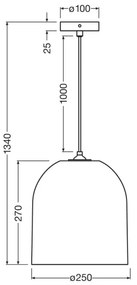 Ledvance - Luster na lanku DECOR CARDBOARD 1xE27/15W/230V pr. 25 cm