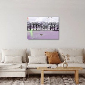 Obraz - Pramice na jazere (70x50 cm)