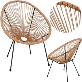 Záhradné kreslo oválne, výška 87 cm, odtiene béžovej a hnedej Springos - GF0084