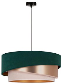 Duolla - Luster na lanku KOBO 1xE27/15W/230V pr. 45 cm zelená/rosegold/krémová DU600163