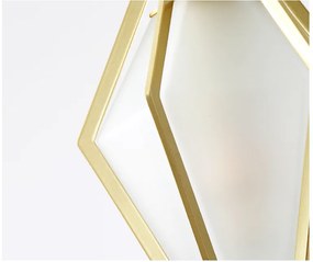 Stropné svietidlo MILKY DIAMOND - kov / sklo - zlaté / mliečne