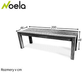 Noela Záhradná drevená lavička Monica 200 cm