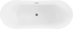 Mexen Celia, voľne stojaca vaňa 170 x 75 cm, biela, grafitový prepad, 52331707500-66