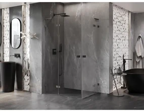 Mexen Lunar, L Duo výklopný sprchový kút 110 x 95 cm, 8mm číre sklo, profil grafit brúsený, 834L-110L-095P-66-00