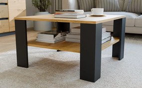 Konferenční stolek Lawa Square 68 cm dub artisan/černý
