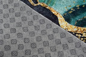 Čierno-zelený moderný koberec s abstraktným vzorom