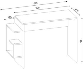 Pracovný stôl ALASKA 73,8x104,5 cm biela