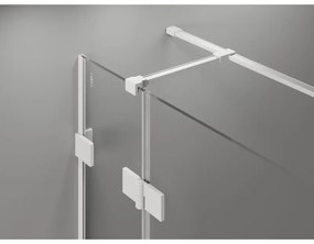 Mexen Lunar T, sklopný pravý sprchový kút 140 x 70 cm, 8mm číre sklo, biely profil, 834T-140-070-20-00-P