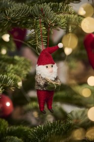 Ib Laursen Plstená ozdoba Santa's Helper S vrecom
