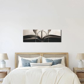Obraz knihy (s hodinami) (90x30 cm)