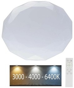 LED stmievateľné stropné svietidlo, 60 W, 230 V, farebná teplota 3000/4000/6500 K, s diaľkovým ovládačom