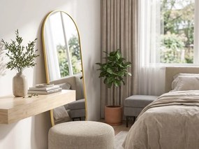 Oválne zrkadlo na stenu OLVANI 100x50 cm so zlatým rámom