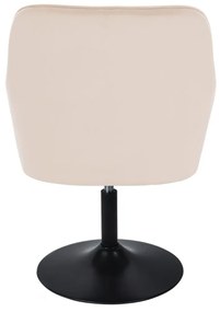 LuxuryForm DESIGN Kreslo AMALFI VELUR na čiernom tanieri - krémové