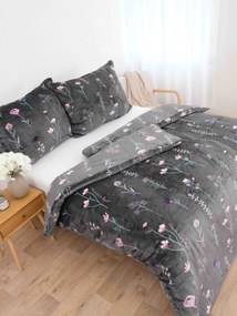 Predĺžené obliečky mikroplyš Exclusive – Vlčie maky tmavo sivá