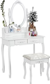Aga Toaletný stolík so zrkadlom + taburetom