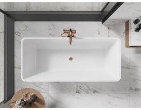 Mexen Tonia, voľne stojaca vaňa 170 x 75 cm, biela, ružové zlato prepad, 52171707500-60