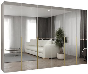 Skriňa Alicante III 300 biela/zlatá