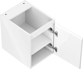 Mexen Orio, kúpeľňová skrinka 35 cm, 1 dvierka, biela lesklá, 91A11-03547-1-BF00