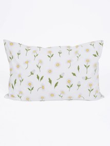 Bavlnená obliečka na vankúš Renforcé 40 × 60 cm - Sedmokrásky biele