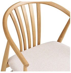 Jedálenská stolička s podrúčkami z dubového dreva v prírodnej farbe Agustin – House Nordic