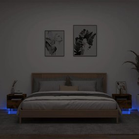 Nočné stolíky s LED svetlami 2 ks dymový dub 40x39x37 cm 836807