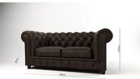 Tmavohnedá zamatová pohovka 184 cm Cambridge - Ropez