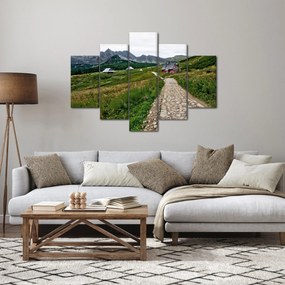 Obraz - Horská krajina s domčekmi (150x105 cm)