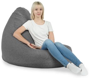 Sedací vak DROP XXL melanž čierny