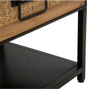 Čierny/v prírodnej farbe kovový TV stolík 95x38x38 cm Hanoi – Mauro Ferretti