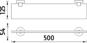 Nimco Unix - polica, sklo ExtraClear 50cm (UN 13091B-50-26)