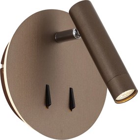 Moderná nástenná lampa tmavý bronz vrátane LED s USB-C - Croft