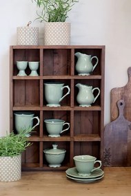 Zelená porcelánová miska s čipkou Provence lace verte - Ø 14*10 cm / 650 ml