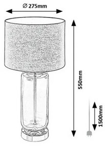 Rabalux 74049 stolná lampa Rein, sivá