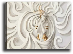 Obraz WHITE AND GOLD STATUE 70 x 100 cm