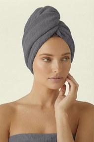 Turban na vlasy SPA sivý