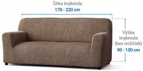 Bielastické poťahy COSTINA oriešková trojkreslo (š. 170 - 220 cm)