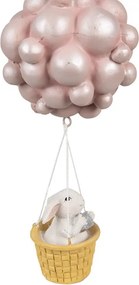 Závesná dekorácia zajačik v balóne - 11*10*22 cm